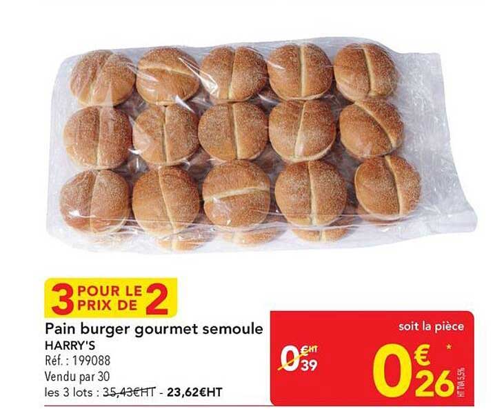 Pain burger gourmet semoule HARRY'S