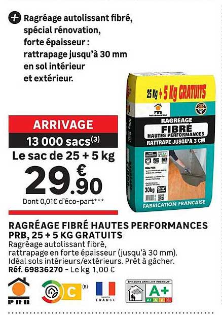 RAGRÉAGE FIBRÉ PRB, 25 + 5 KG GRATUITS