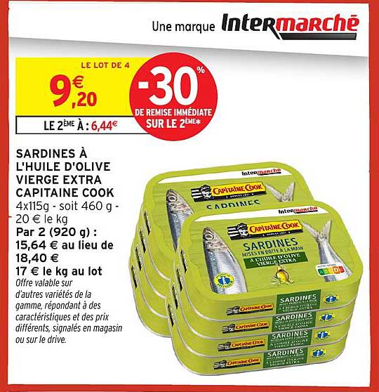 SARDINES À L'HUILE D'OLIVE VIERGE EXTRA CAPITAINE COOK