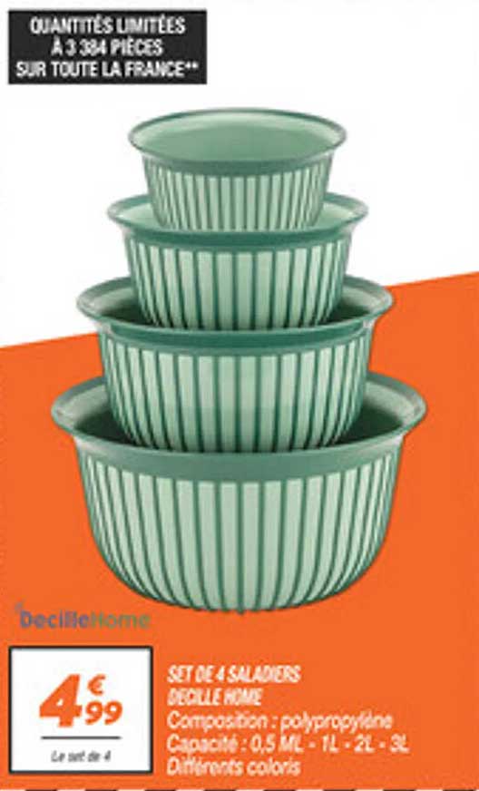 SET DE 4 SALADIERS DÉCLIC HOME