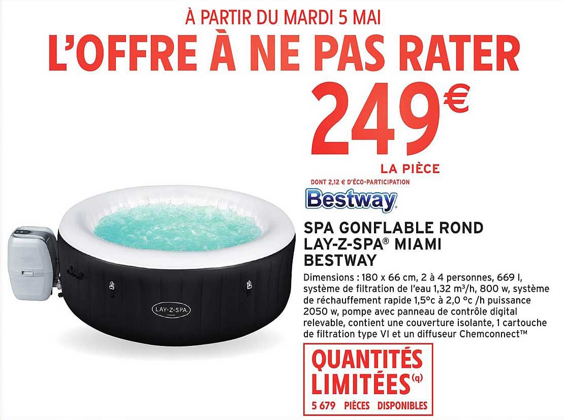SPA GONFLABLE ROND LAY-Z-SPA® MIAMI BESTWAY