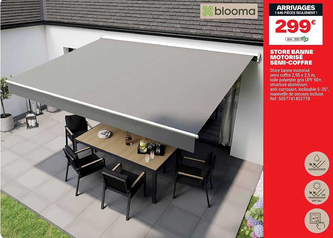 STORE BANNE MOTORISE SEMI-COFFRE