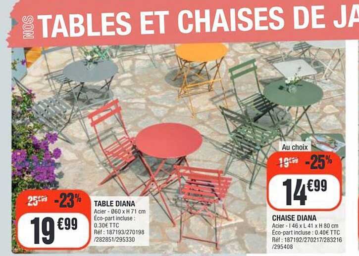 TABLES ET CHAISES DE JARDIN