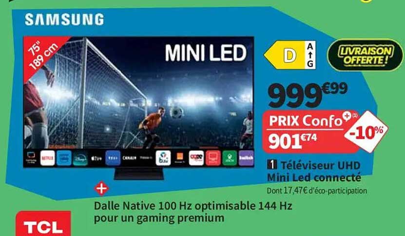Téléviseur UHD Mini Led connecté