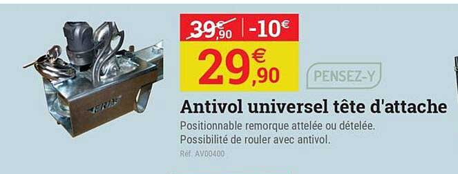 Antivol universel tête d'attache