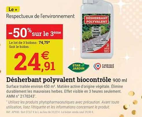 Désherbant polyvalent biocontrôle 900 ml