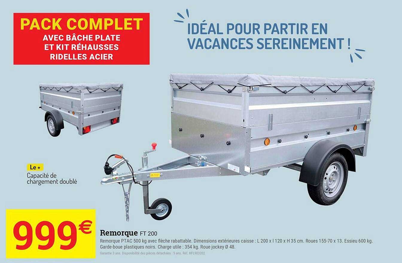 PACK COMPLET AVEC BÂCHE PLATE ET KIT RÉHAUSSES RIDELLES ACIER