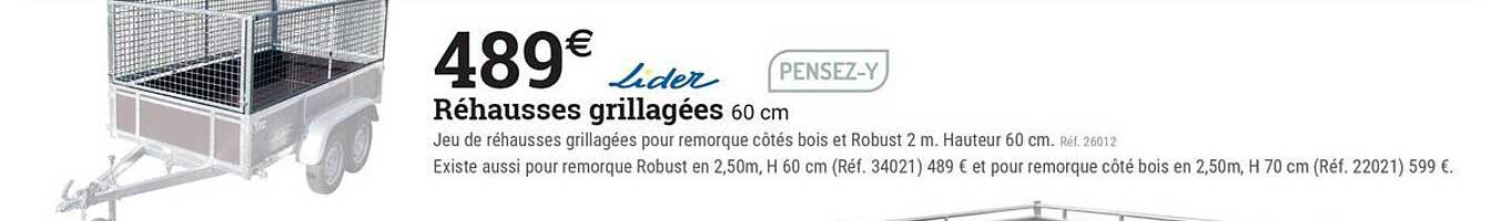 Réhausses grillagées 60 cm