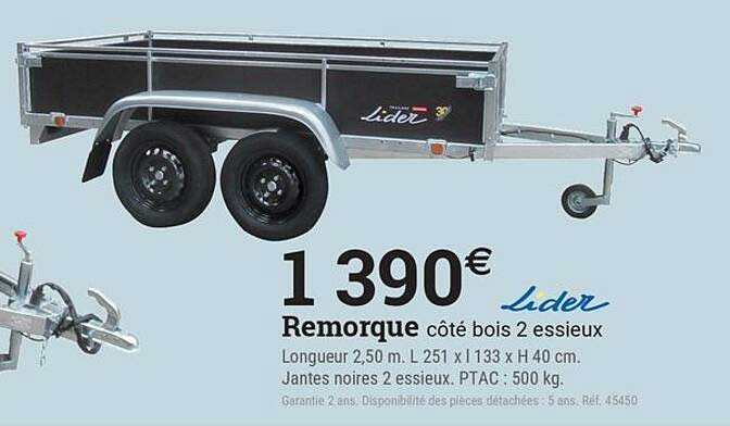 Remorque côté bois 2 essieux