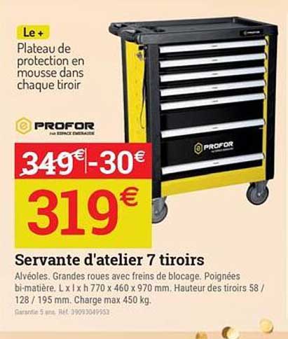Servante d'atelier 7 tiroirs