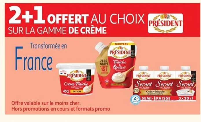 2+1 OFFERT AU CHOIX SUR LA GAMME DE CRÈME