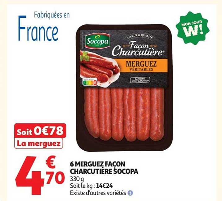 6 MERGUEZ FAÇON CHARCUTIERE SOCOPA
