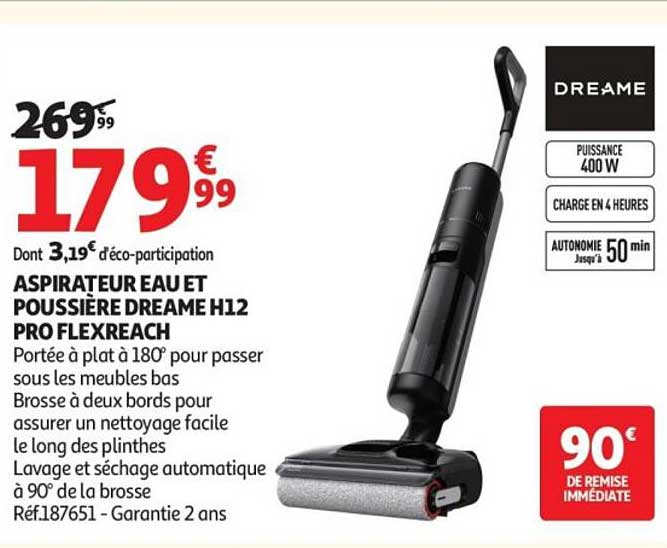 ASPIRATEUR EAU ET POUSSIERE DREAME H12 PRO FLEXREACH