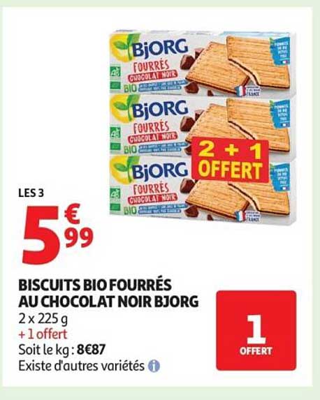 BISCUITS BIOFOURRÉS AU CHOCOLAT NOIR BJORG