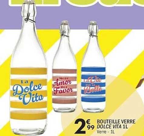 BOUTEILLE VERRE DOLCE VITA 1L