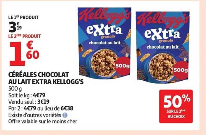 CÉRÉALES CHOCOLAT AU LAIT EXTRA KELLOGG'S