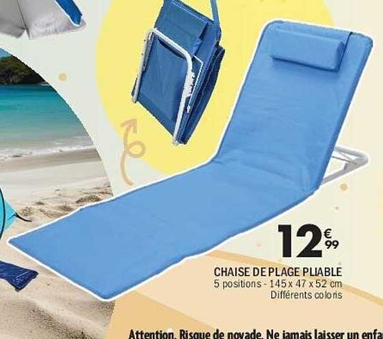 CHAISE DE PLAGE PLIABLE