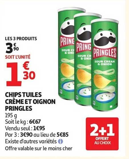 CHIPS TUILES CRÈME ET OIGNON PRINGLES