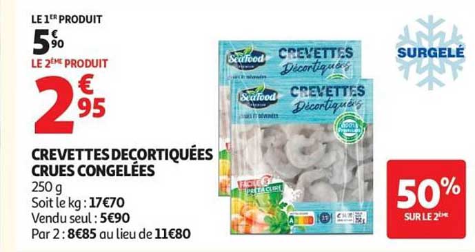CREVETTES DÉCORTIQUÉES CRUES CONGELÉES