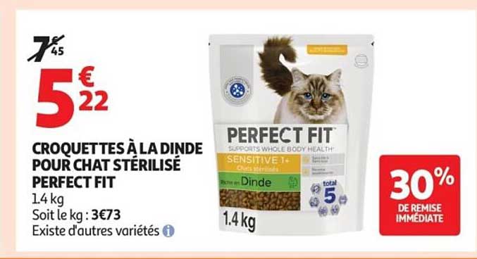 CROQUETTES À LA DINDE POUR CHAT STÉRILISÉ PERFECT FIT