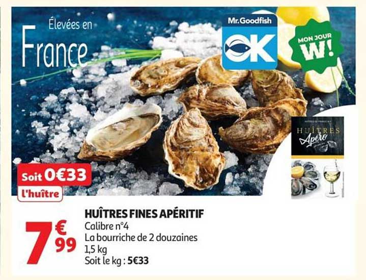 HUÎTRES FINES APÉRITIF