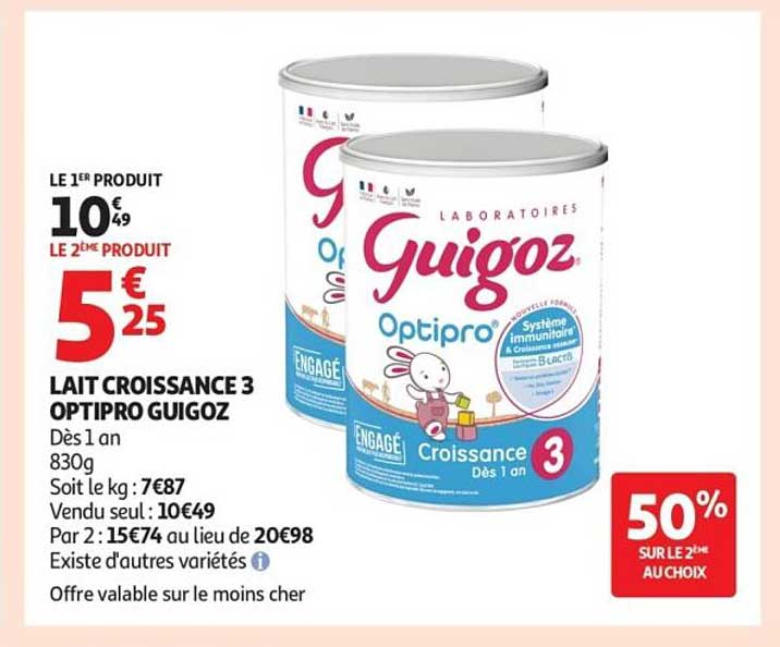 LAIT CROISSANCE 3 OPTIPRO GUIGOZ