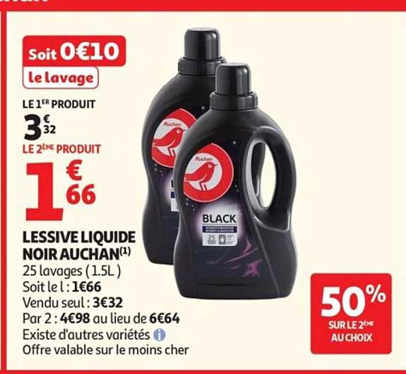 LESSIVE LIQUIDE NOIR AUCHAN