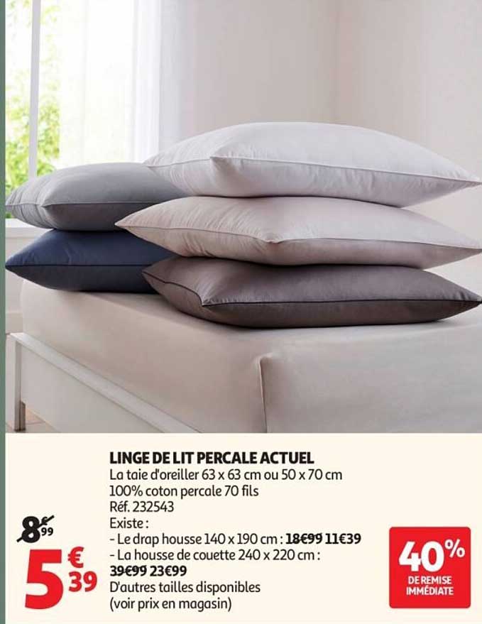 LINGE DE LIT PERCALE ACTUEL