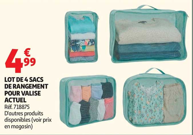 LOT DE 4 SACS DE RANGEMENT POUR VALISE ACTUEL