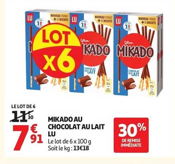 MIKADO AU CHOCOLAT AU LAIT LU