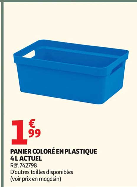 PANIER COLORÉ EN PLASTIQUE 4L ACTUEL