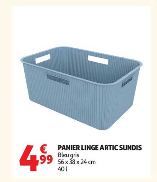 PANIER LINGE ARTIC SUNDIS Bleu gris 56 x 38 x 24 cm 40 l