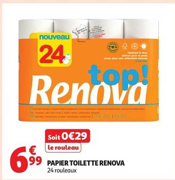 PAPIER TOILETTE RENOVA 24 rouleaux