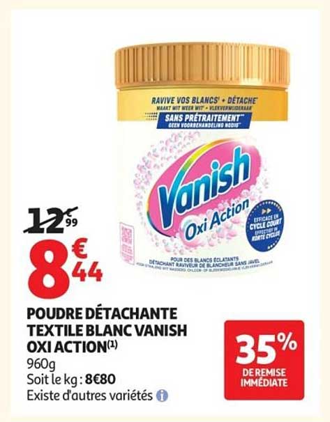 POUDRE DÉTACHANTE TEXTILE BLANC VANISH OXI ACTION(1)