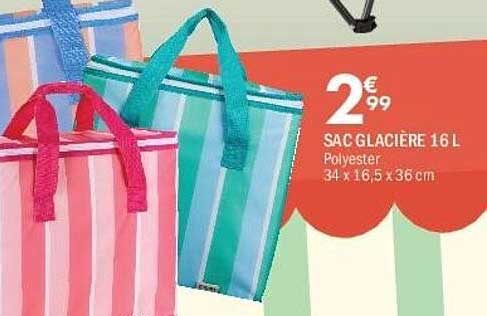 SAC GLACIERE 16 L Polyester 34 x 16,5 x 36 cm
