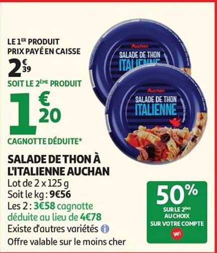 SALADE DE THON À L'ITALIENNE AUCHAN