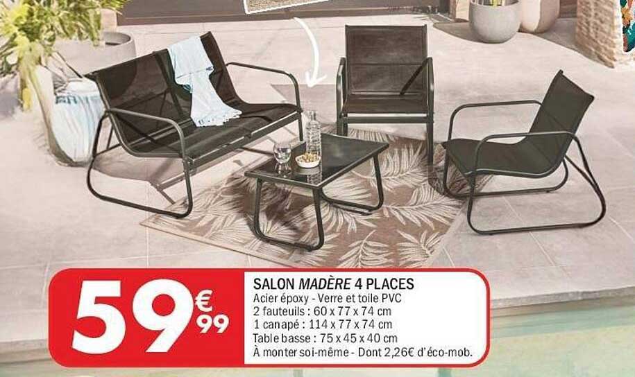 SALON MADÈRE 4 PLACES