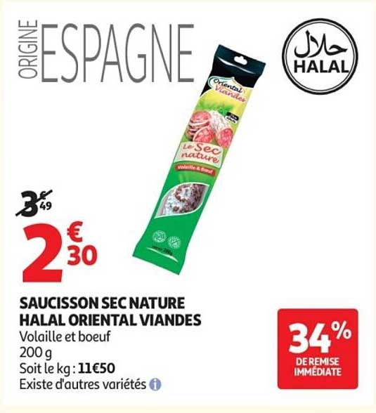 SAUCISSON SEC NATURE HALAL ORIENTAL VIANDES