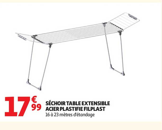 SÉCHOIR TABLE EXTENSIBLE ACIER PLASTIFIÉ FILPLAST