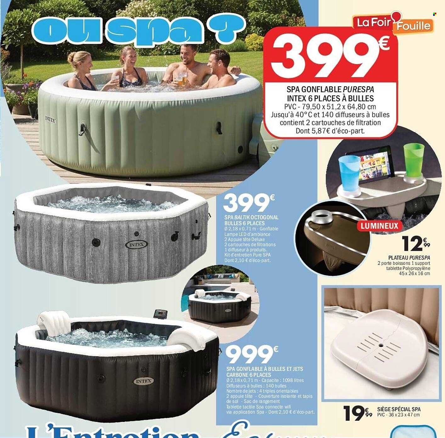 SPA GONFLABLE PURESPA INTEX 6 PLACES À BULLES