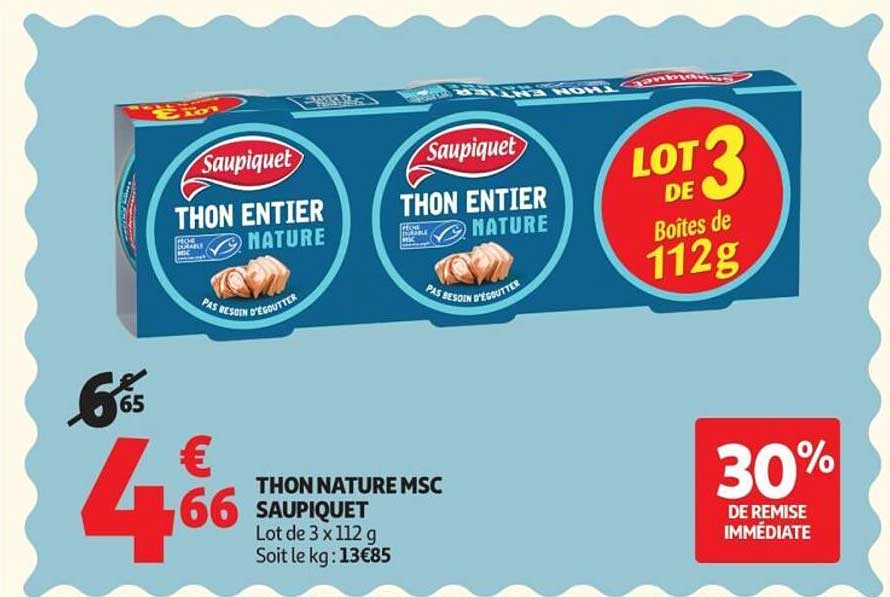 THON NATURE MSC SAUPIQUET Lot de 3 x 112 g