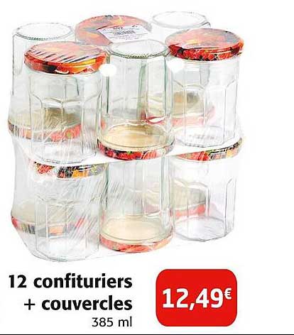 12 confituriers + couvercles