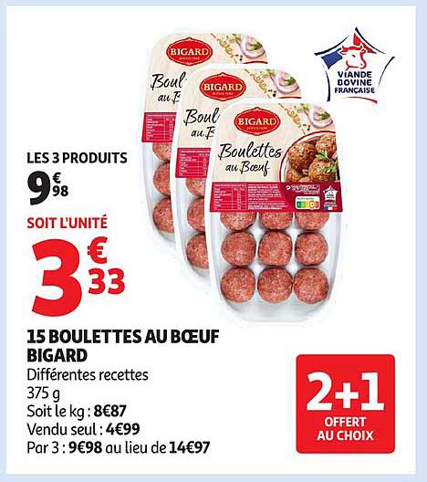 15 BOULETTES AU BŒUF BIGARD