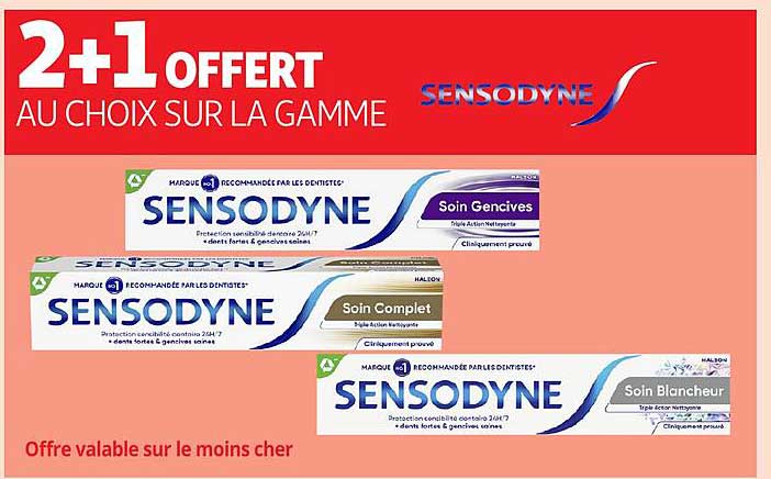 2+1 OFFERT AU CHOIX SUR LA GAMME SENSODYNE