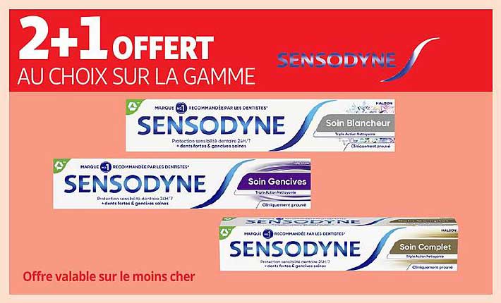 2+1 OFFERT AU CHOIX SUR LA GAMME SENSODYNE