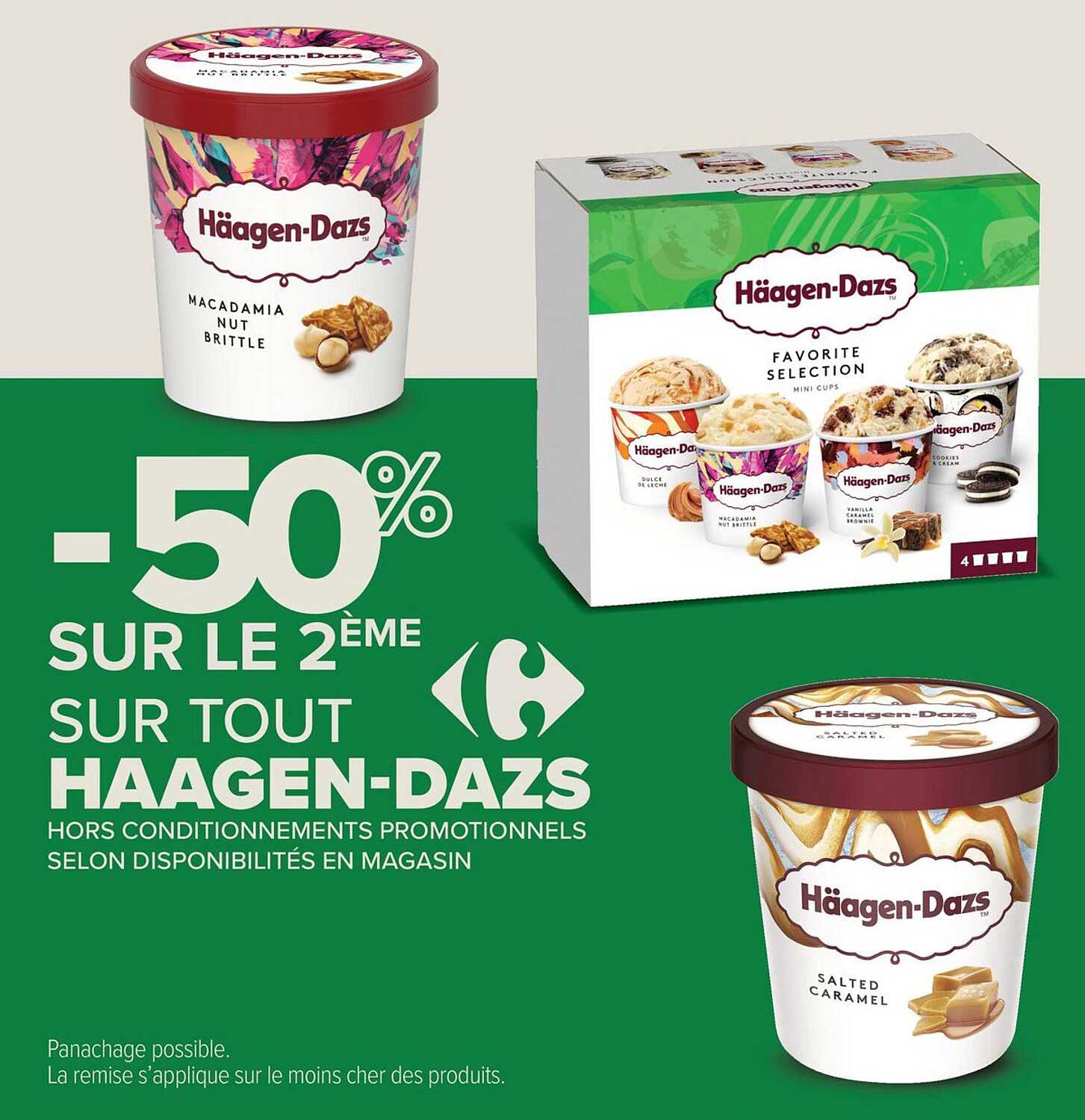 -50% SUR LE 2ème SUR TOUT HAAGEN-DAZS
