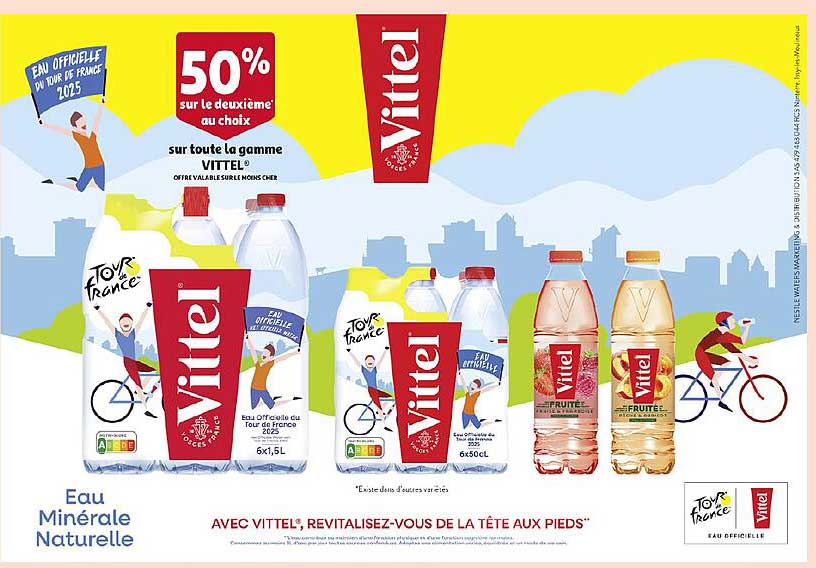 50% sur le deuxième au choix sur toute la gamme Vittel