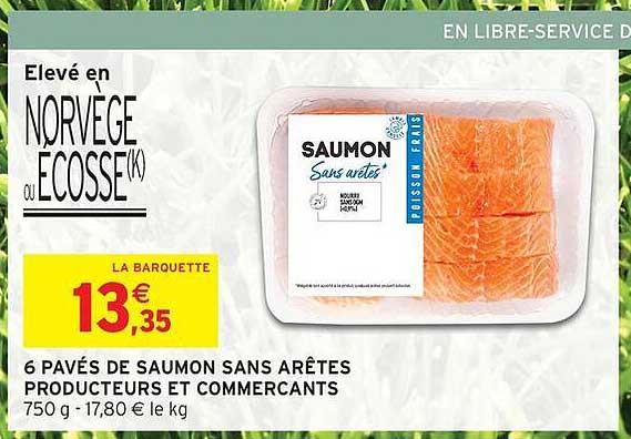6 PAVÉS DE SAUMON SANS ARÊTES PRODUCTEURS ET COMMERCANTS