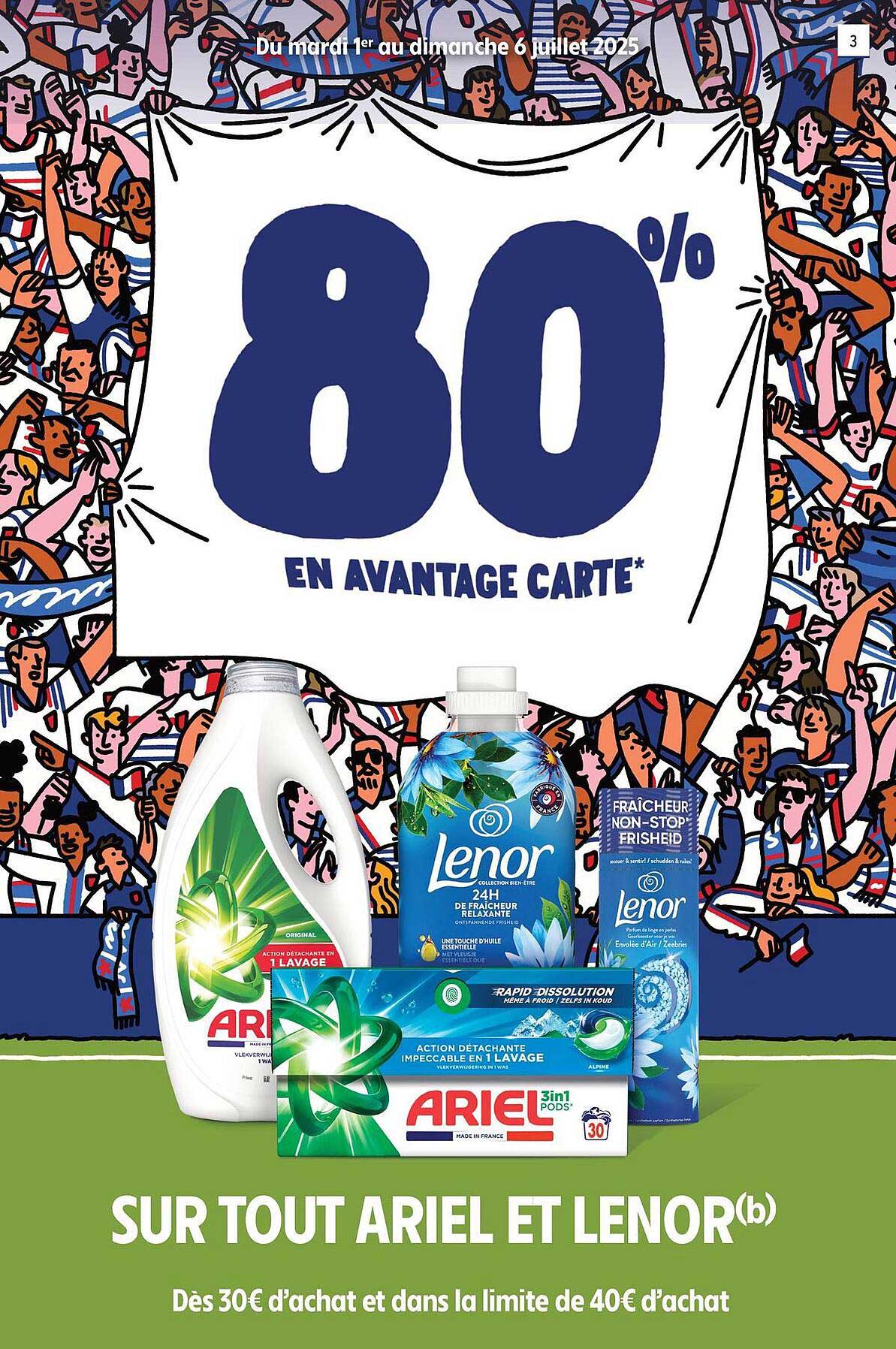 80% EN AVANTAGE CARTE SUR TOUT ARIEL ET LENOR