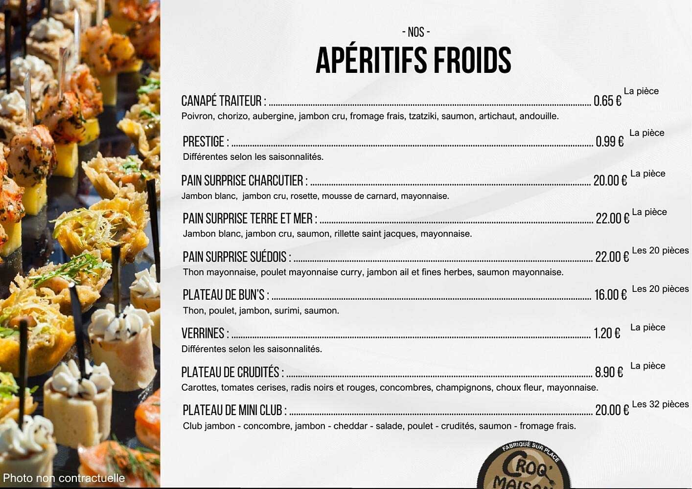 Apéritifs Froids